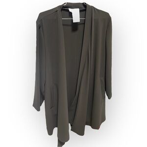 Victoria Collection Brown Cardigan Open Front Blazer w/ Pockets Size 1XL